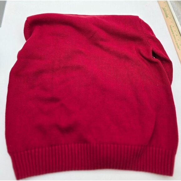 Chaps Red Reindeer & Snowflake Holiday Sweater M 100% Cotton Mens Fun Festive Kn - Picture 7 of 7